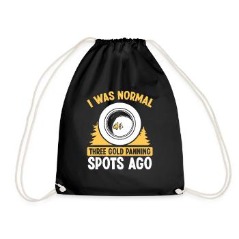 Gold Panning Spot Prospector Gold Panner Miner - Drawstring Bag - black - Front