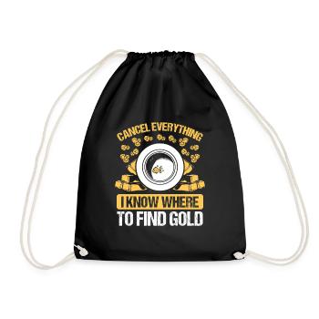 Panner I know where to find Gold Prospector Miner - Drawstring Bag - black - Front