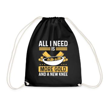 Panner More Gold and new Knee Prospector Miner - Drawstring Bag - black - Front