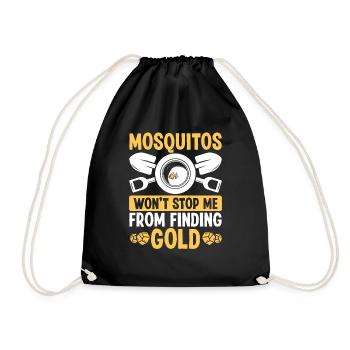 Gold Panner Mosquitos Gold Miner Prospector Miner - Drawstring Bag - black - Front