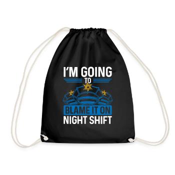 Night Shift Policeman Blame Police Officer - Turnbeutel - Schwarz - Vorne