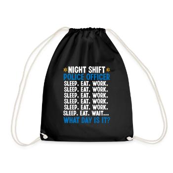 Policier de nuit Quel jour Policier - Sac de sport léger - noir - Devant