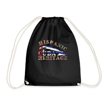 Drapeau du patrimoine cubain Cuba Mois du patrimoine hispanique - Sac de sport léger - noir - Devant