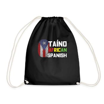 American Spanish Flag Hispanic Heritage Month - Drawstring Bag - black - Front