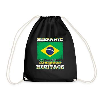 Brazil Brazilian Hispanic Heritage Month - Drawstring Bag - black - Front