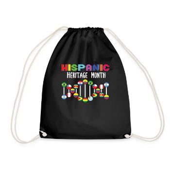 Genes Flag Spanish Flags Hispanic Heritage Month - Drawstring Bag - black - Front