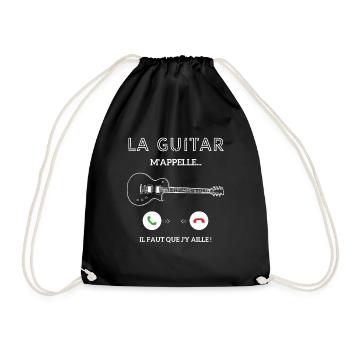 la guitare appelle il faut que j'y aille - Sac de sport léger - noir - Devant