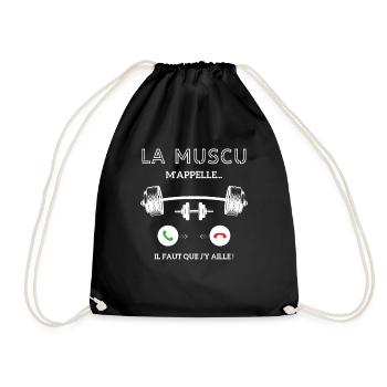 La muscu m’appelle, faut que j’y aille - Sac de sport léger - noir - Devant