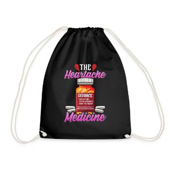 Heartache Medicine Separated Humor Breakup Marriag - Drawstring Bag - black - Front