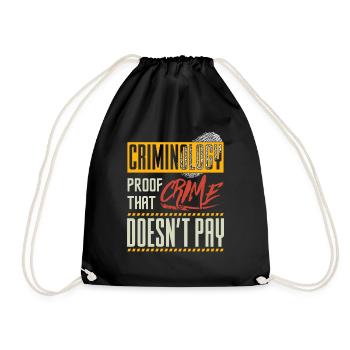 Criminology Proof Crime Study Funny Quote Pun Crmi - Drawstring Bag - black - Front