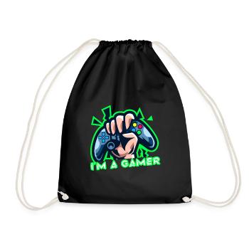 Epic Controller Design I'm A Gamer T-Shirt Present - Drawstring Bag - black - Front