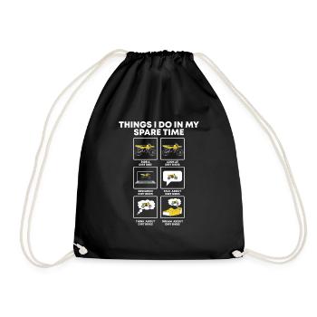 Things I Do In My Spare Time Funny Dirt Bike Lover - Drawstring Bag - black - Front