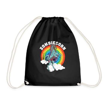 Zombiecorn Zombie Unicorn Lover Halloween Animal - Drawstring Bag - black - Front