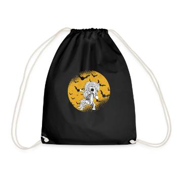 Dabbing Einhorn Skelett Halloween Dab Dance Scary - Turnbeutel - Schwarz - Vorne
