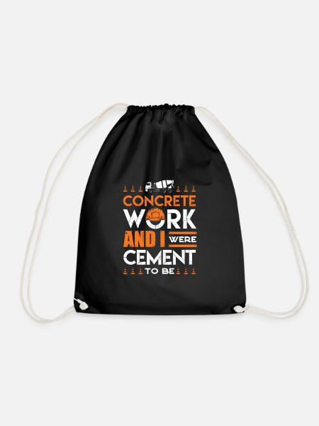 Concrete Finisher Concrete Mixer Concrete Work - Drawstring Bag - black