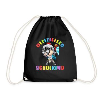 Schulkind Einschulung Ritter - Turnbeutel - Schwarz - Vorne