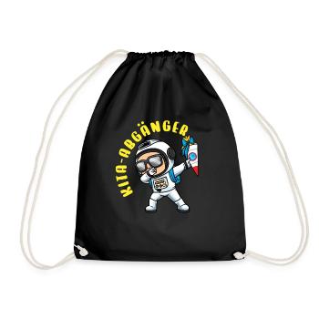Kita Abgänger Schultüte Astronaut Kindergarten - Turnbeutel - Schwarz - Vorne