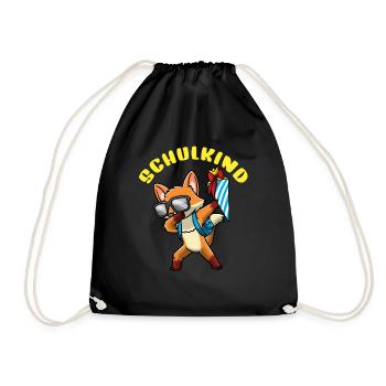 Schulkind Einschulung Fuchs - Turnbeutel - Schwarz - Vorne