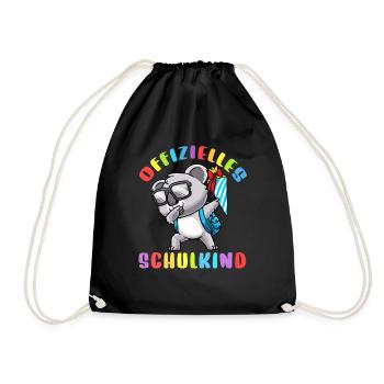 Schulkind Einschulung Koala - Turnbeutel - Schwarz - Vorne