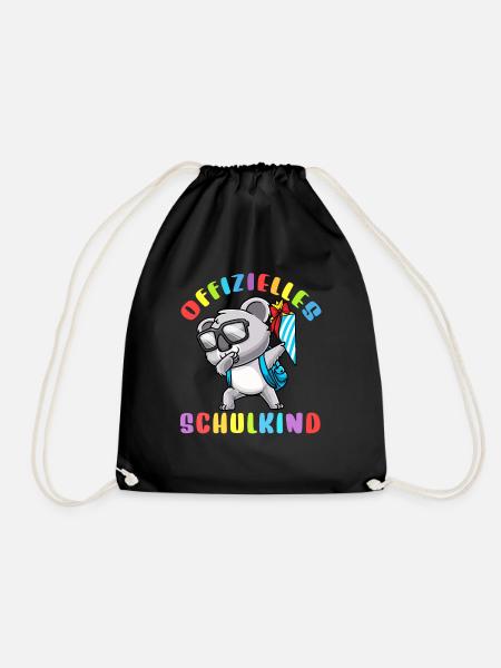 Schulkind Einschulung Koala - Turnbeutel - Schwarz