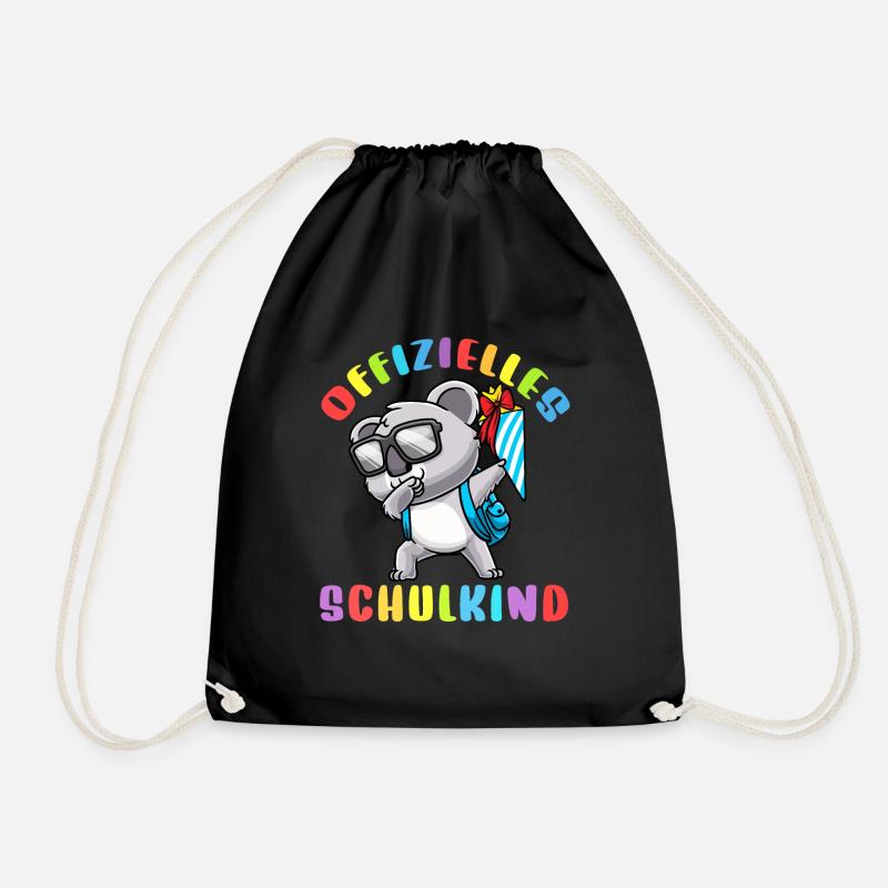 Schulkind Einschulung Koala - Turnbeutel - Schwarz