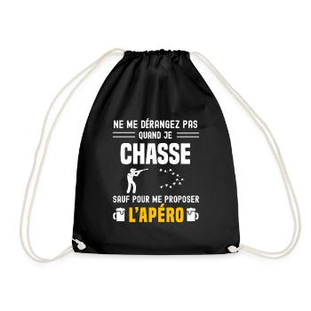 chasse ne dérangez pas sauf apéro - Sac de sport léger - noir - Devant