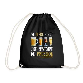 La bière c'est une histoire de pression - Sac de sport léger - noir - Devant