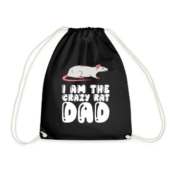 I Am The Crazy Rat Father - Drawstring Bag - black - Front