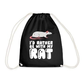 Je préfère être avec mon rat - Sac de sport léger - noir - Devant