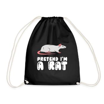 Pretend Im A Rat - Drawstring Bag - black - Front