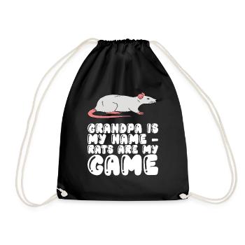 Grandpa is my name Rats are my game - Drawstring Bag - black - Front