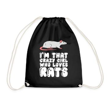 Je suis la fille folle qui aime les rats - Sac de sport léger - noir - Devant