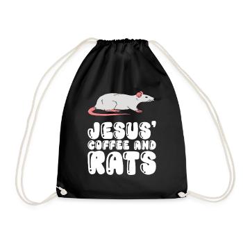 Jésus, le café et les rats - Sac de sport léger - noir - Devant