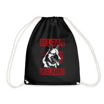 Belgian Malinois Hundefan Geschenk Hunde Hundespor - Turnbeutel - Schwarz - Vorne
