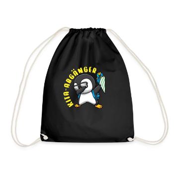 Kita Abgänger Schultüte Pinguin Kindergarten - Turnbeutel - Schwarz - Vorne