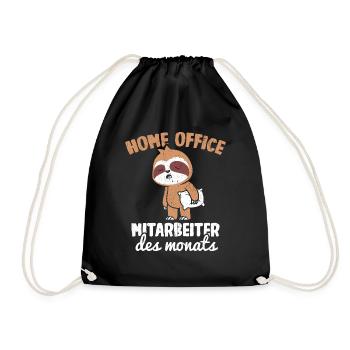 Home Office Mitarbeiter des Monats Spruch Homeoffi - Turnbeutel - Schwarz - Vorne