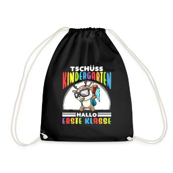 Schulkind Einschulung Reh - Turnbeutel - Schwarz - Vorne