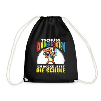 Schulkind Einschulung Fuchs - Turnbeutel - Schwarz - Vorne
