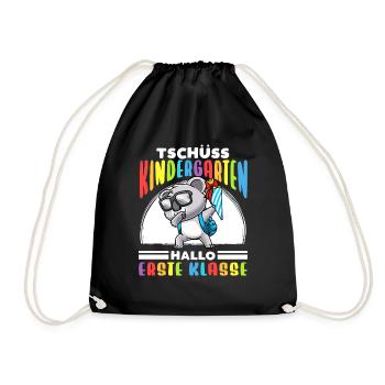 Schulkind Einschulung Koala - Turnbeutel - Schwarz - Vorne