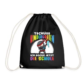 Schulkind Einschulung Ninja - Turnbeutel - Schwarz - Vorne