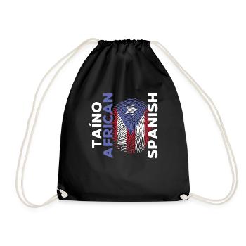 American Spain Flag Hispanic Heritage Month - Drawstring Bag - black - Front