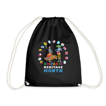 Skeleton Bones Flag Hispanic Heritage Month - Turnbeutel - Schwarz - Vorne