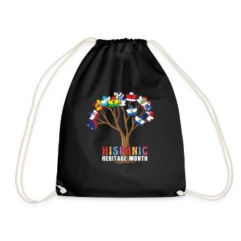 Drapeaux des arbres Mois du patrimoine hispanique - Sac de sport léger - noir - Devant