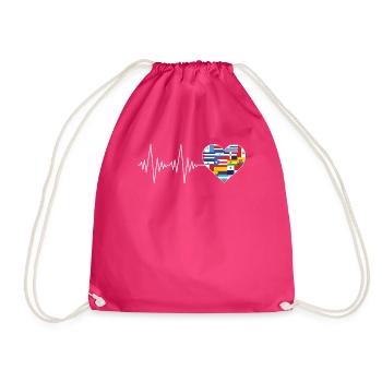 Les cœurs battent les drapeaux espagnols Mois du patrimoine hispanique - Sac de sport léger - fuchsia - Devant