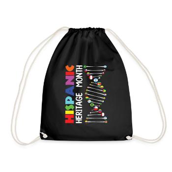 Genes Spanish Flags Hispanic Heritage Month - Drawstring Bag - black - Front