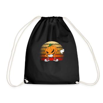 Halloween Dabbing Creepy Pumpkin Jack O Lantern - Drawstring Bag - black - Front