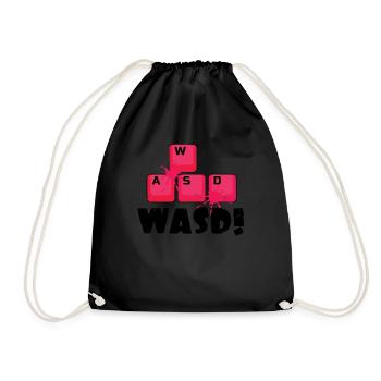Keyboard Keys Play Video Game Gamer Gaming - Drawstring Bag - black - Front