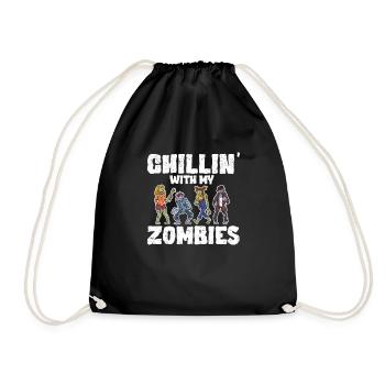 Funny Halloween Zombie Lover Creepy Chillin - Drawstring Bag - black - Front