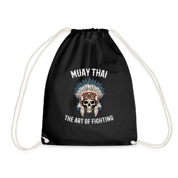 Muay Thai und Thai-Boxen Skelett-Kriegshaube - Turnbeutel - Schwarz - Vorne