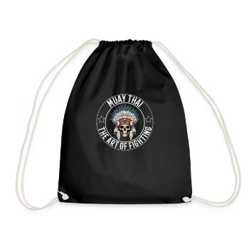 Muay Thai Kampfkunst Skelett Kriegshaube - Turnbeutel - Schwarz - Vorne